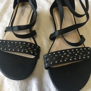 10W cloud walkers black wedge sandals
